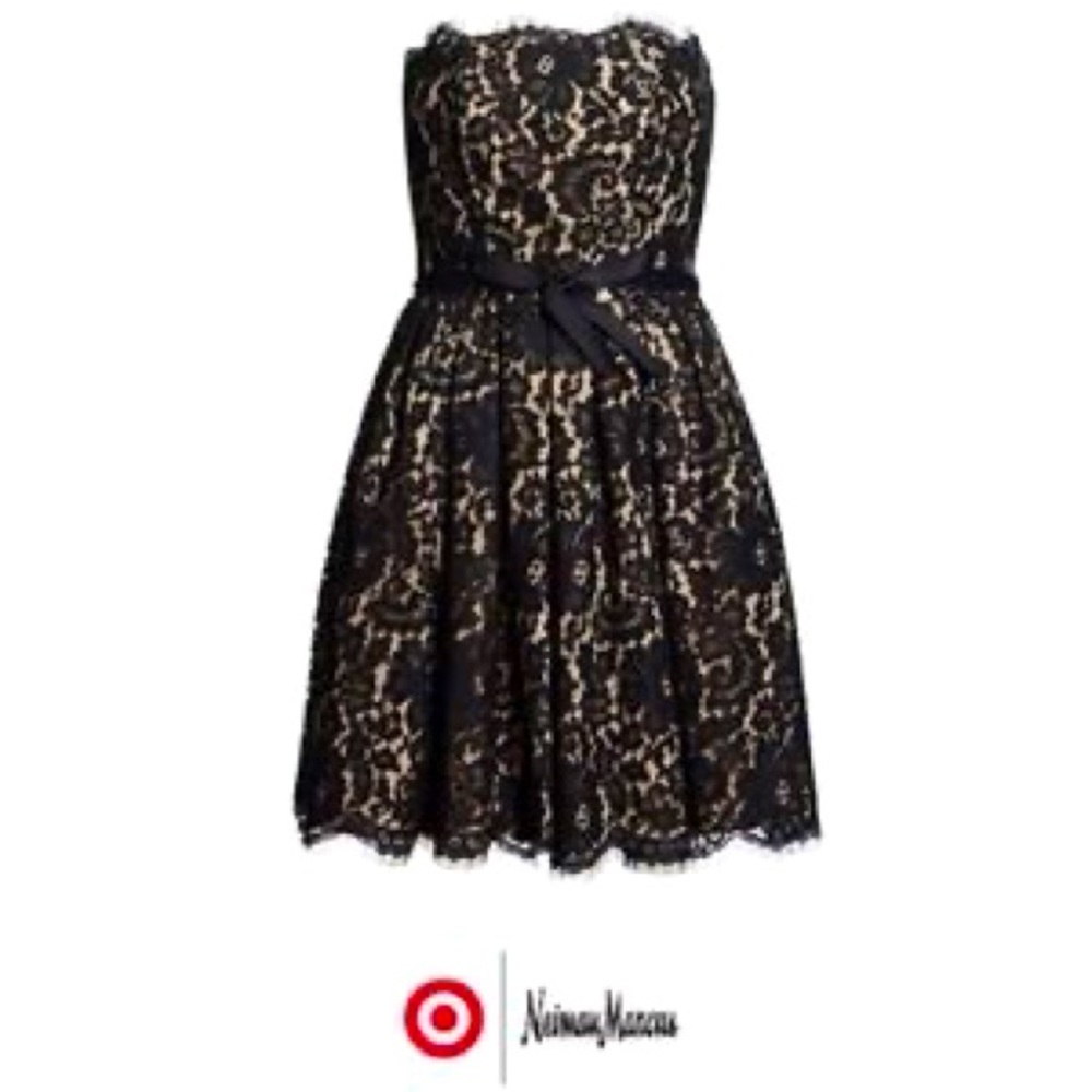 New Robert Rodriguez Neiman Marcus Target Black Lace Strapless Party Dress